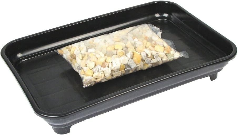 Eve's Garden Bonsai Humidity Drip Tray 6 x 9 with Pebbles