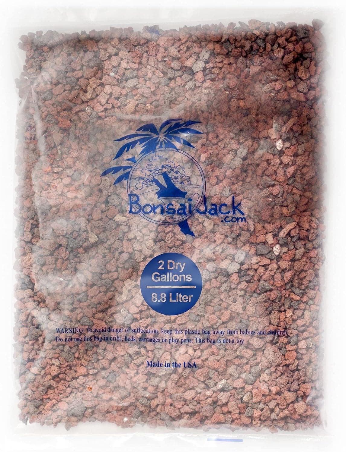 Bonsai Jack Red/Maroon 1/4 inch Horticultural Lava Rock Soil Additive for Cacti, Succulents & Plants (2 Gallons)