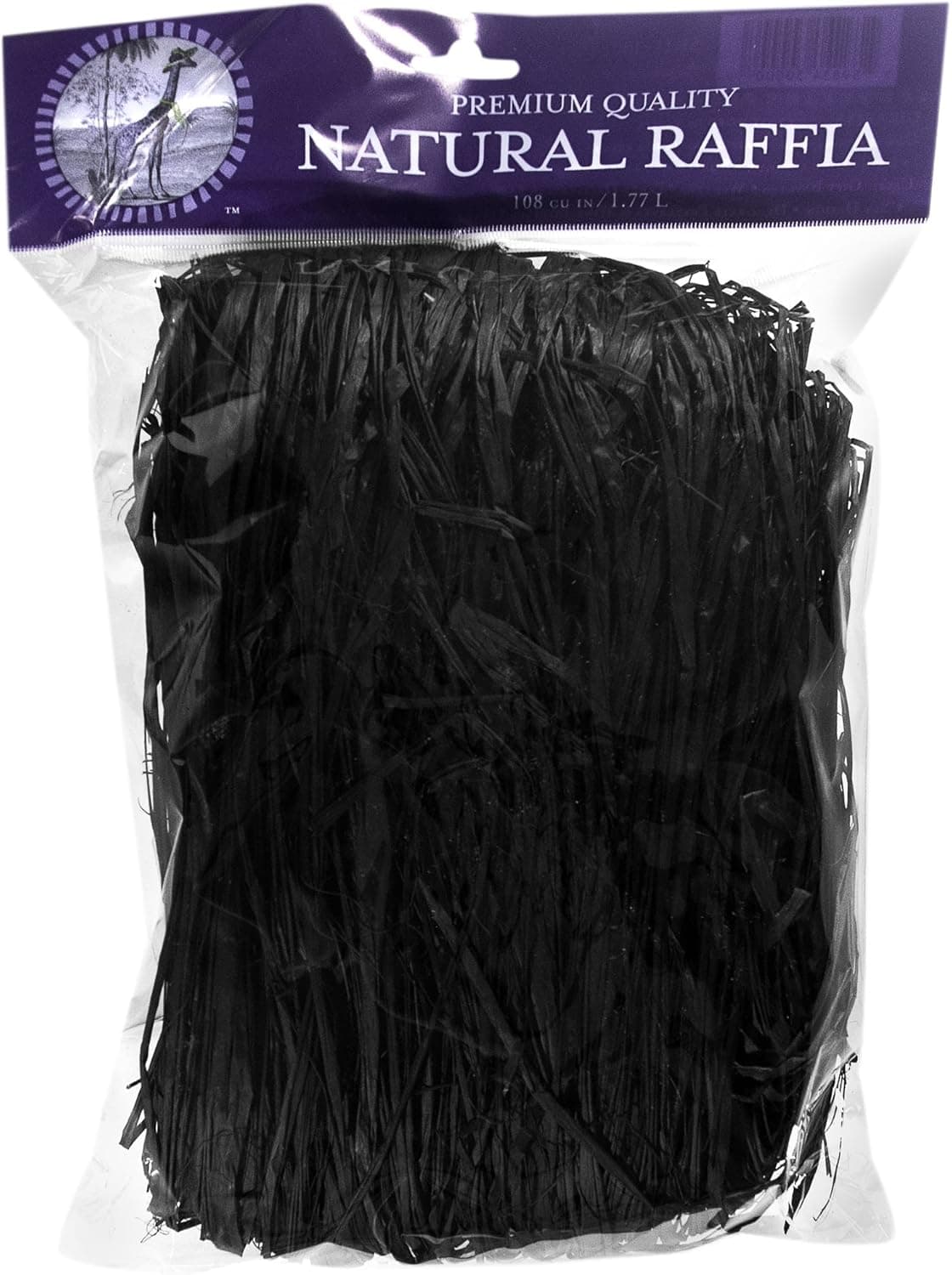 SuperMoss (30115) Raffia - Natural Decorative Raffia Ribbon for Crafts and Wrapping, 200 cu. in., Black