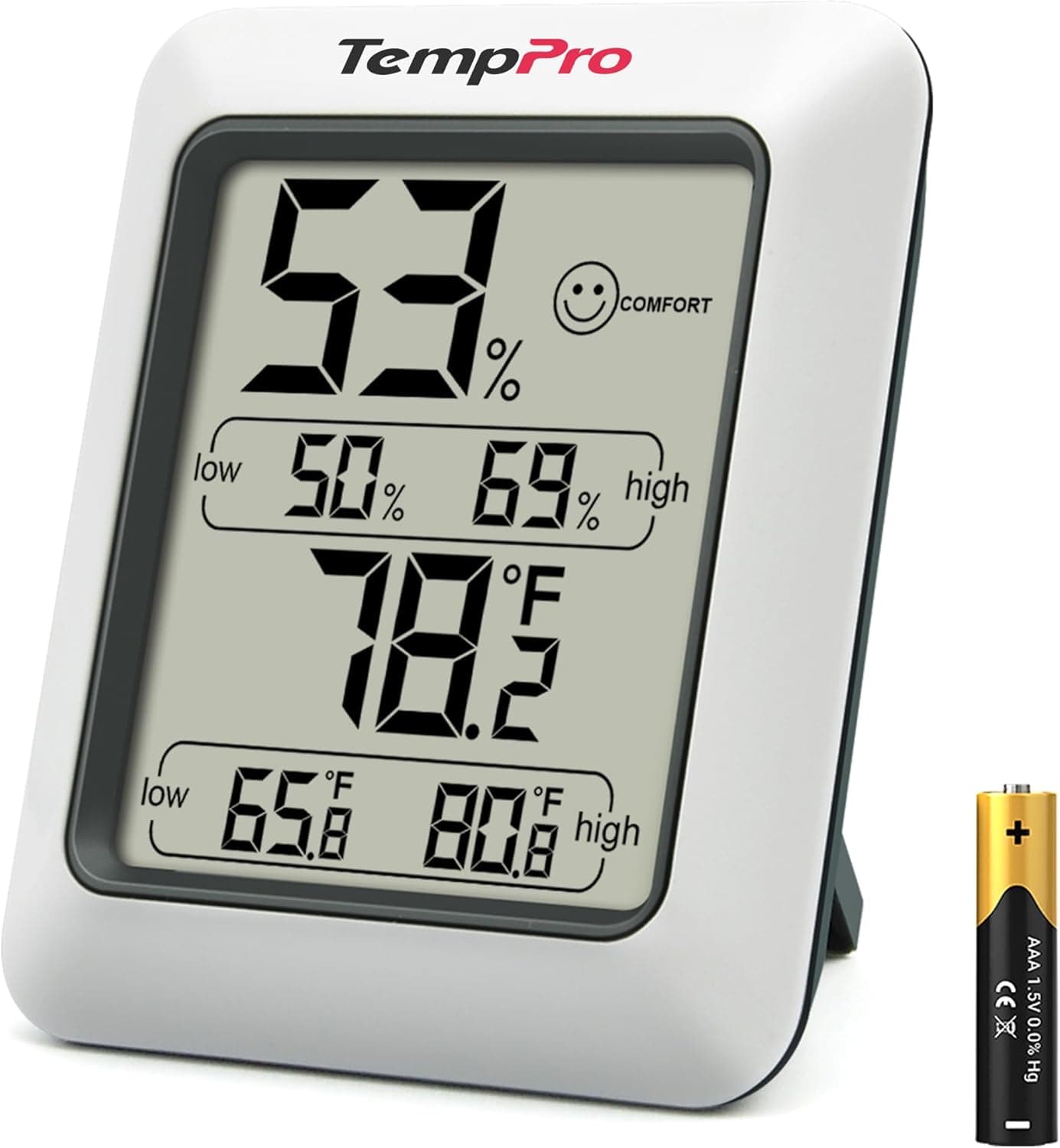 TempPro TP50 Digital Hygrometer Indoor Thermometer, Humidity Meter Gauge with Temperature Monitor