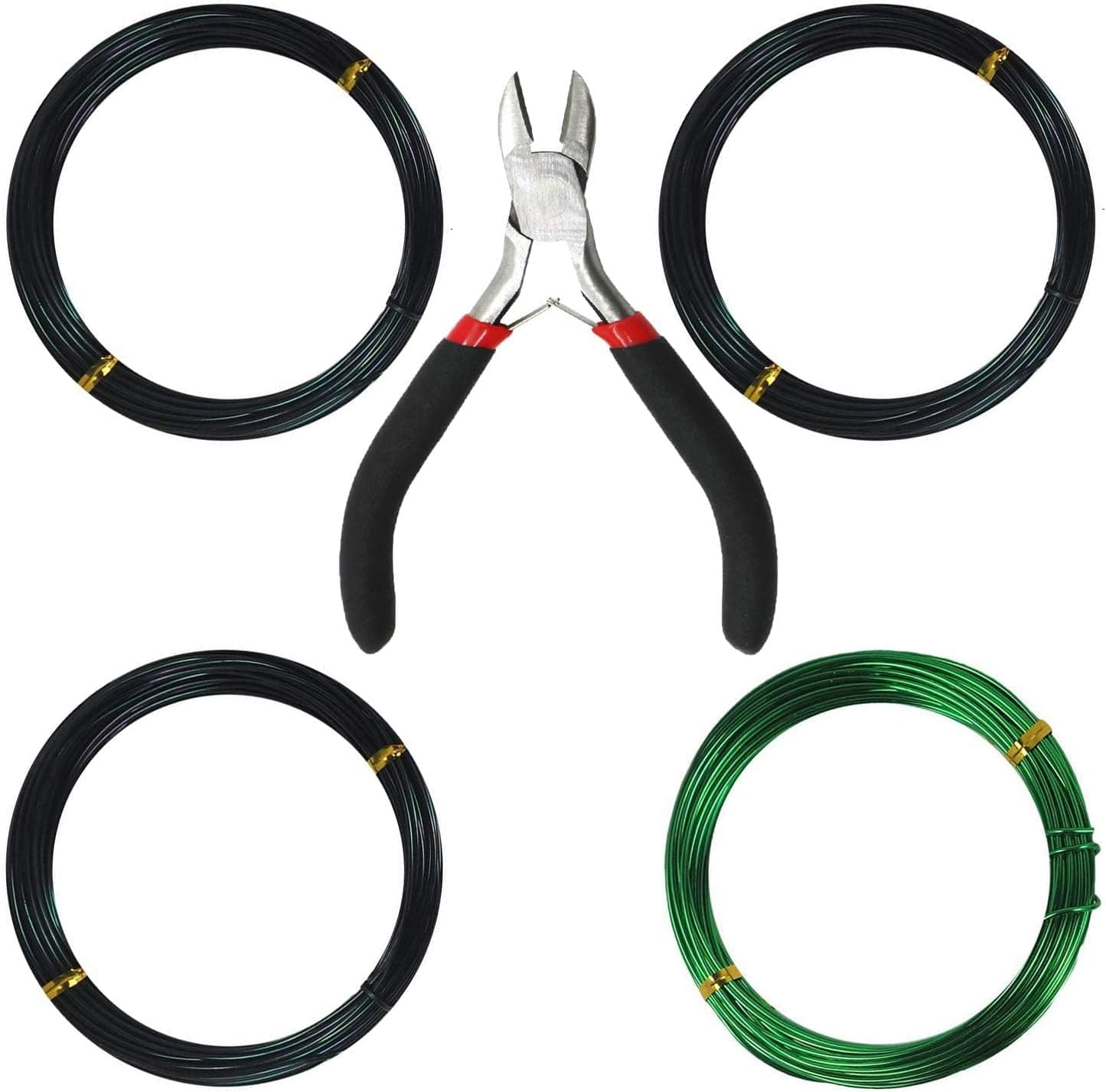Kebinfen Bonsai Training Wire Kit with Bonsai Wire Cutter 1.0mm 1.5mm 2.0mm 128 Feet Total