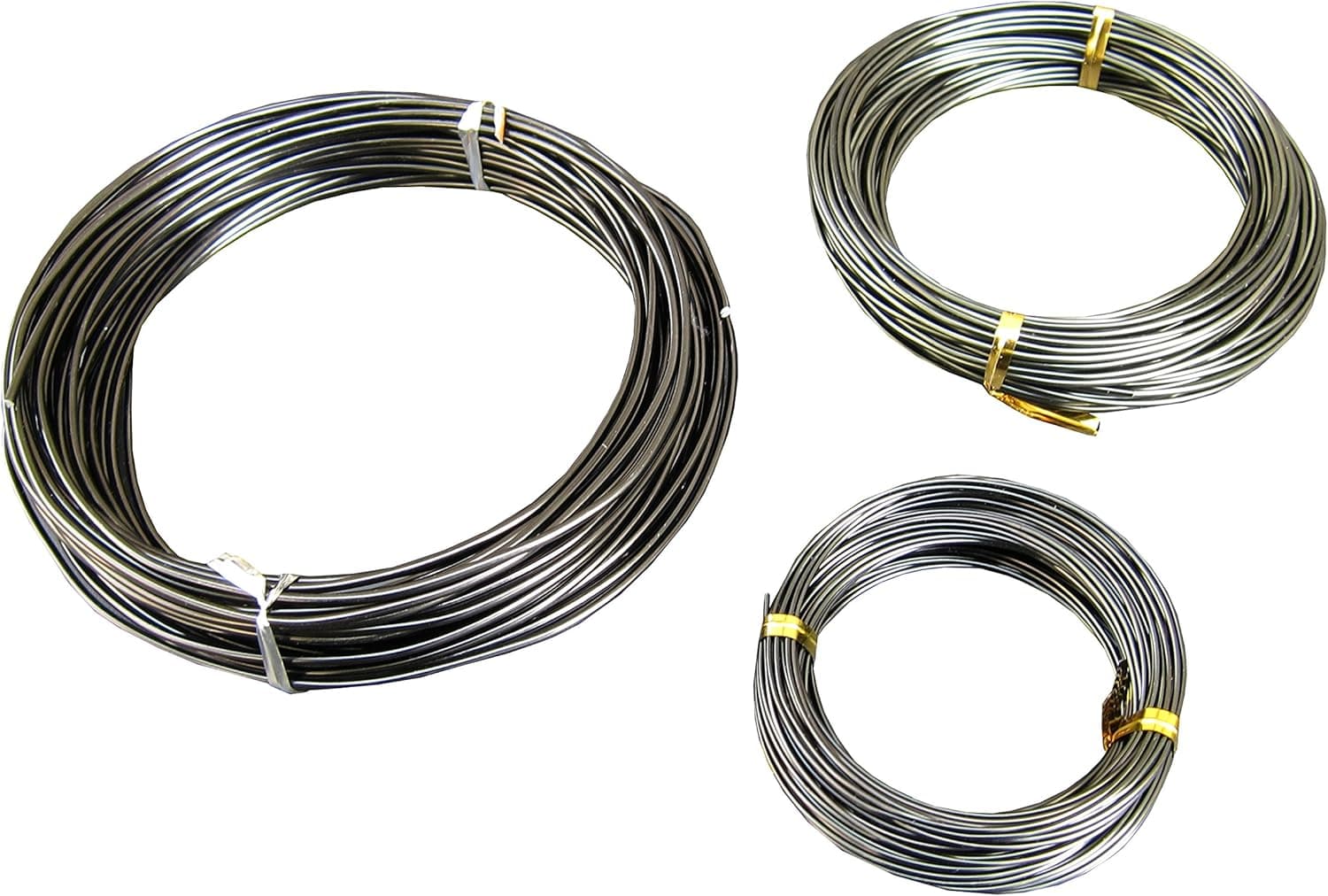 FITOOL 150 Feet Anodized Aluminum Bonsai Training Wire 3-Size Starter Set - 1.0mm, 1.5mm, 2.0mm, Black