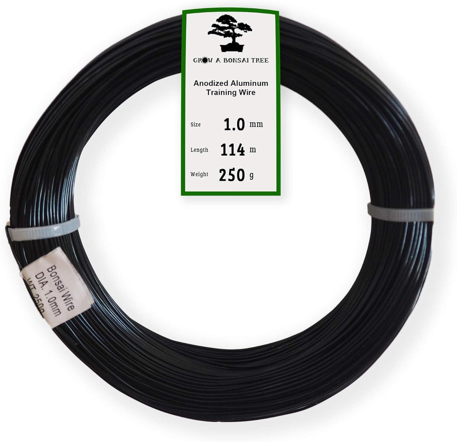 Anodized Aluminum 1.0mm Bonsai Training Wire 250g Large Roll (375 feet) Black