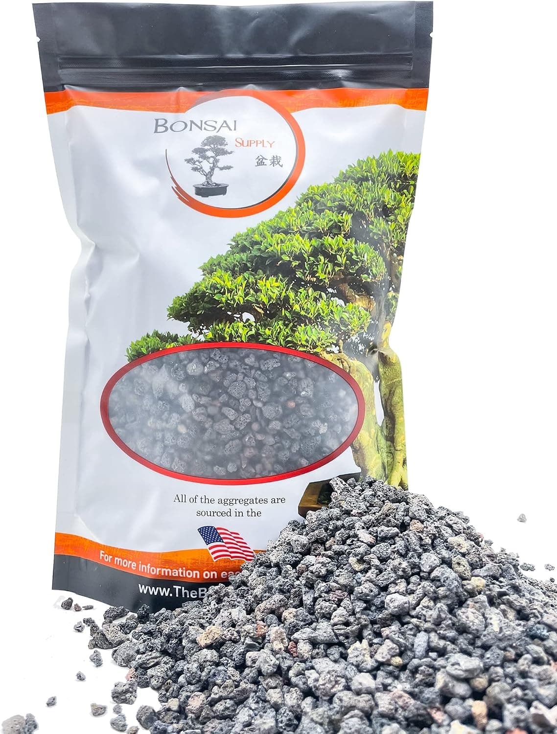 The Bonsai Supply Black Lava Rock, 2 Quarts Bag, 1/4" Particle Size, Soil Aggregate for Bonsai, Cactus, Succulents and Aquariums