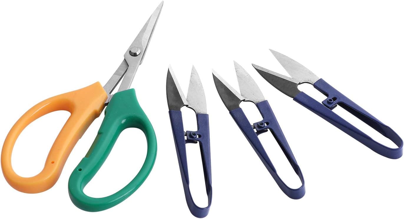 ZELARMAN Bonsai Shears Set of 4 pcs - Multi-Purpose Bonsai Gardening Tools, Stainless Steel Bonsai Scissors for Cutting and Trimming