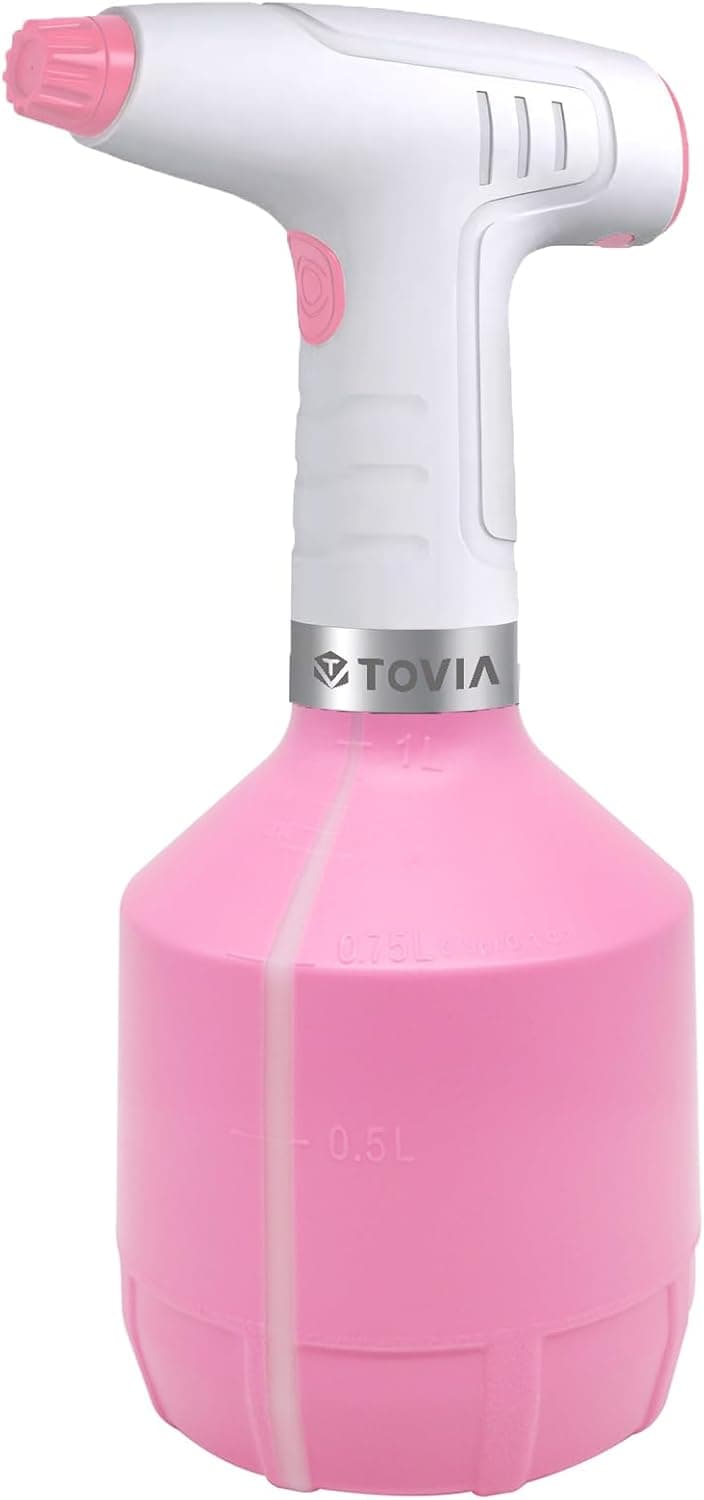 T TOVIA 1L Electric Plant Mister Spray Bottle with Adjustable Copper Spout, Automatic Plant Watering Device