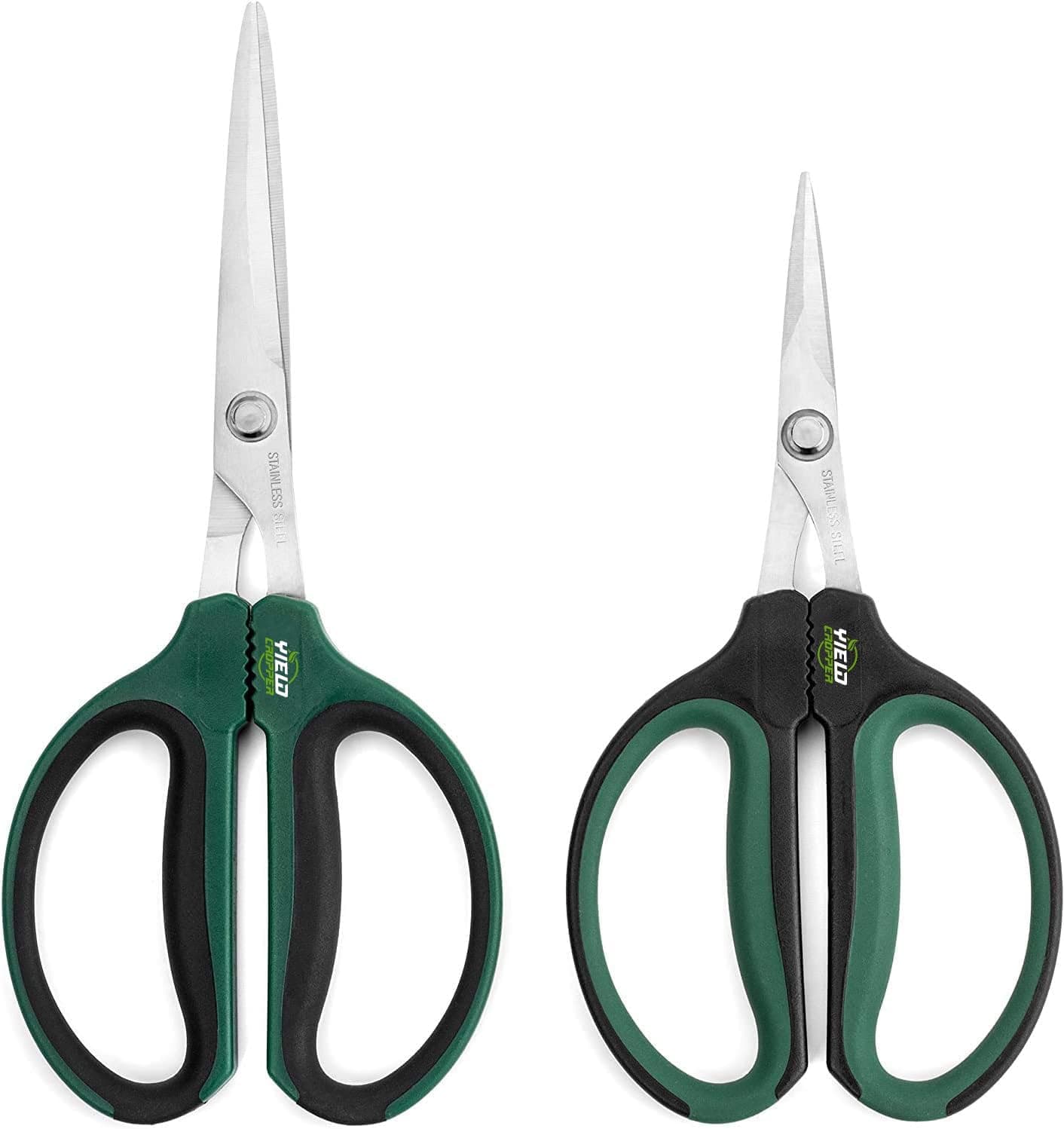 Yieldcropper Hydroponic 2-Pack Bonsai Scissors and Plant Trimming Shears Set - Stainless Steel Pruning Shears for Indoor Gardening