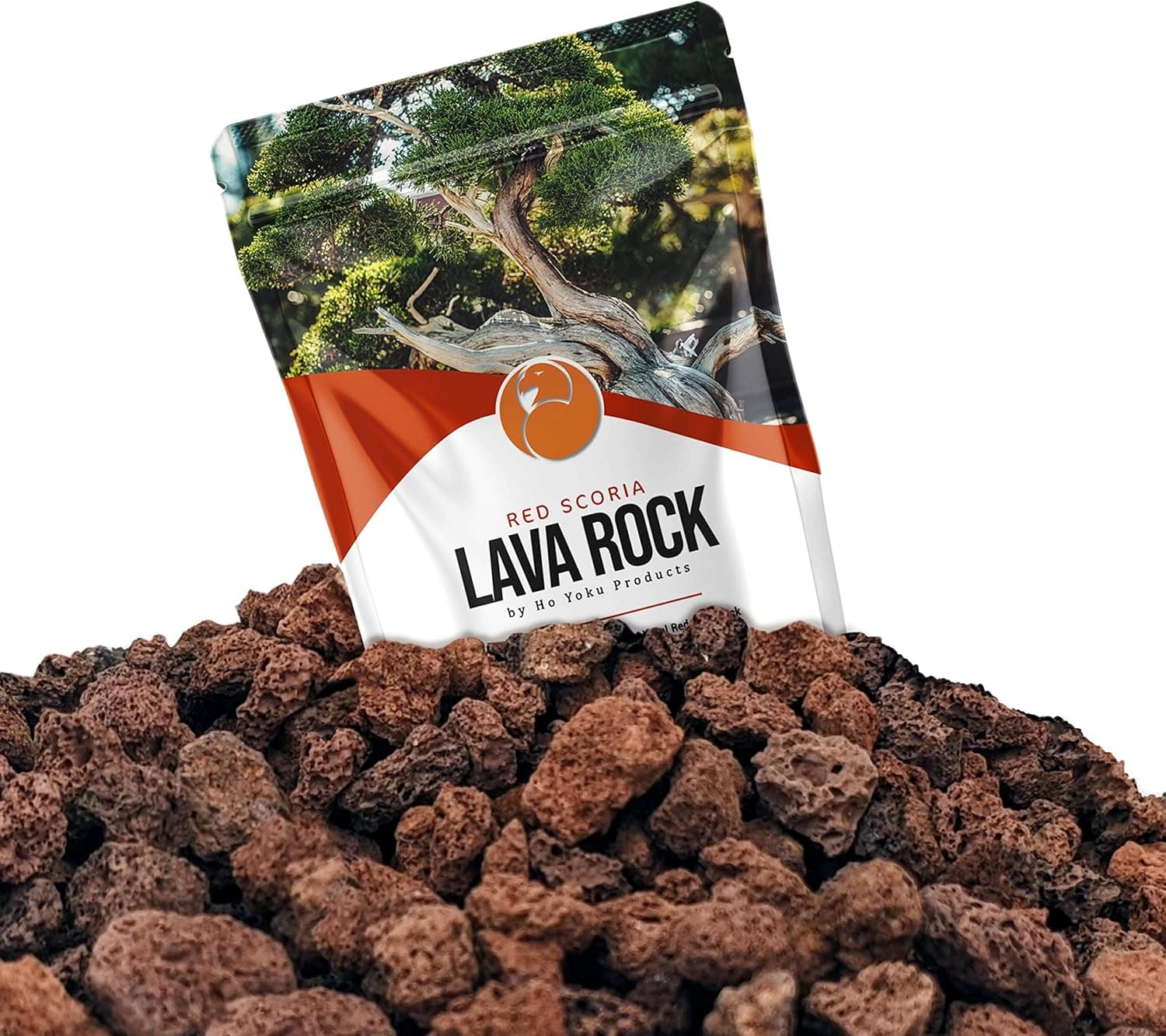 Ho Yoku Red Lava Rock for Plants - Premium Soil Additive for Bonsai Plants, Succulents, Cacti, Houseplants - 2.25 Quarts