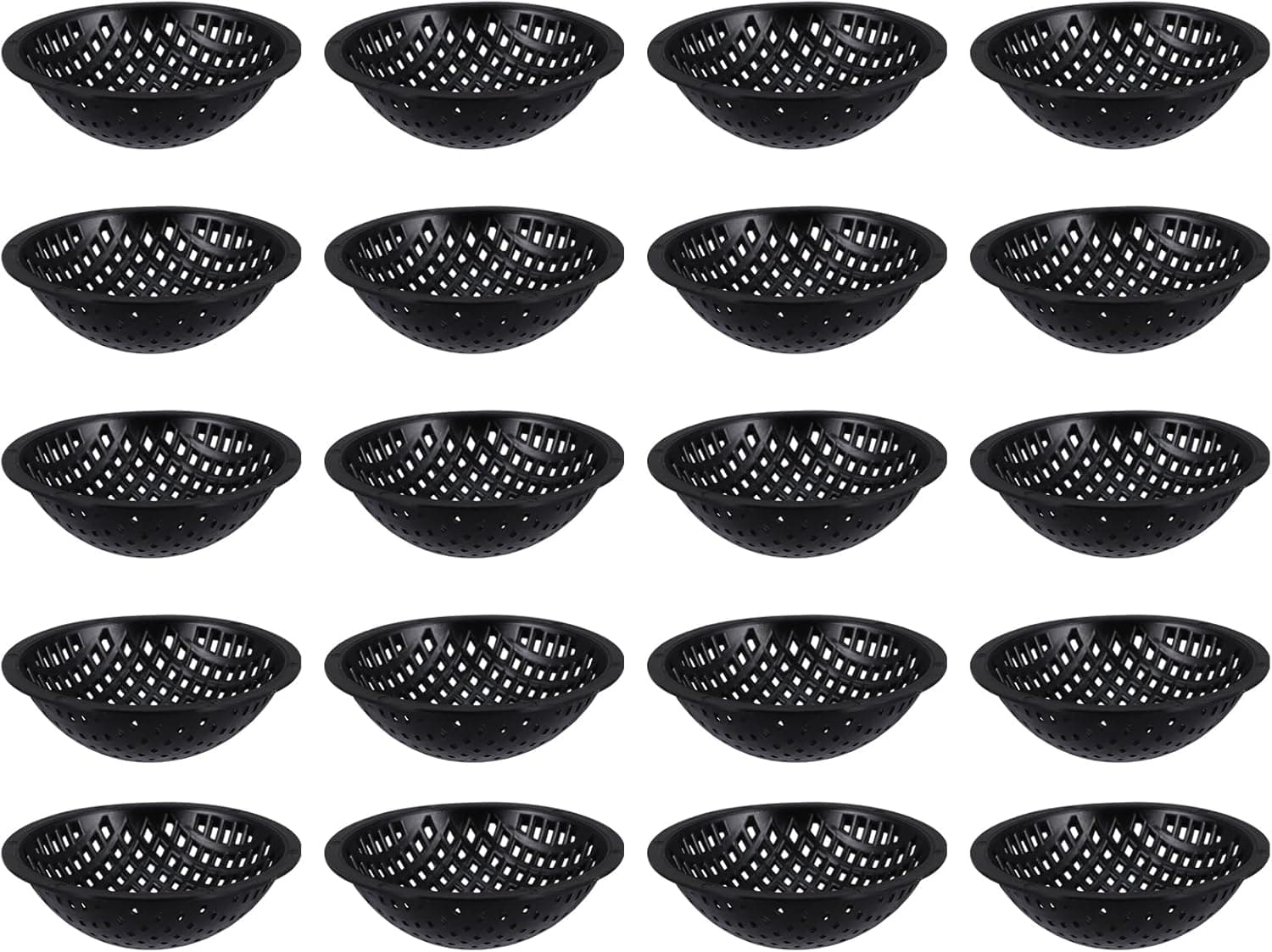 Yardwe 20 Pcs Bonsai Pot Bottom Mesh Pads, Black Plastic Drainage Screens, 2.95 Inch Round Grid Mats