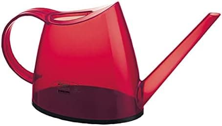 Indoor Watering Can for House Bonsai Plants, Long Spout 40 oz 1.4L Small Modern Translucent, Red