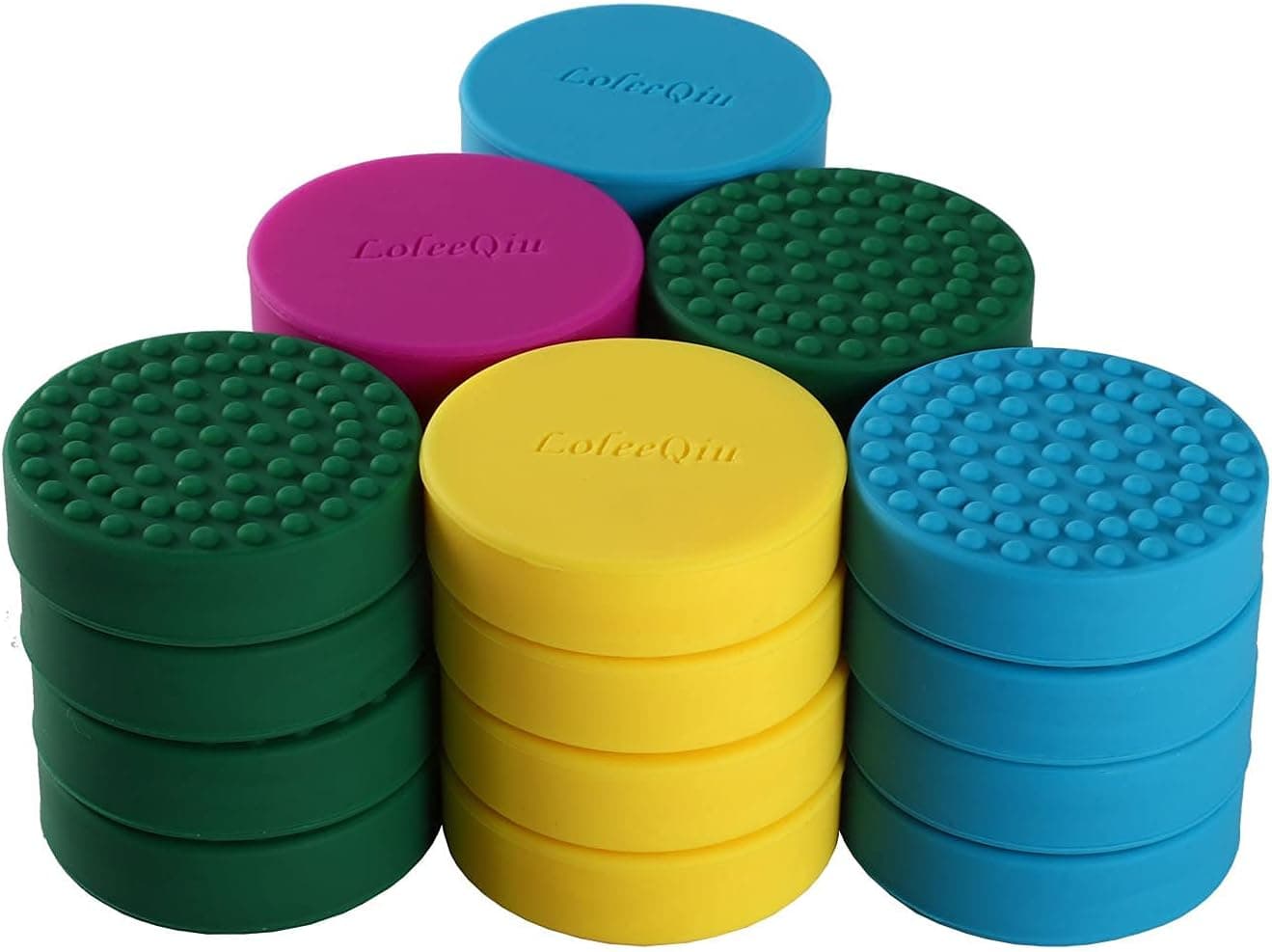 LoleeQiu 24 Pack Invisible Pot Feet, Solid Silicone Pot Feet Risers with Enhanced Non-Slip Surface Grip