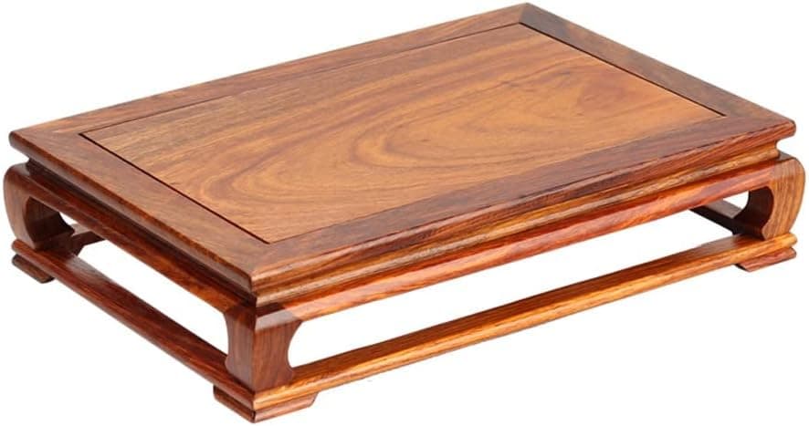 Bonsai Display Stand Bonsai Base Rosewood Rectangular Base Handicraft, Indoor Plant Stand, Brown Small