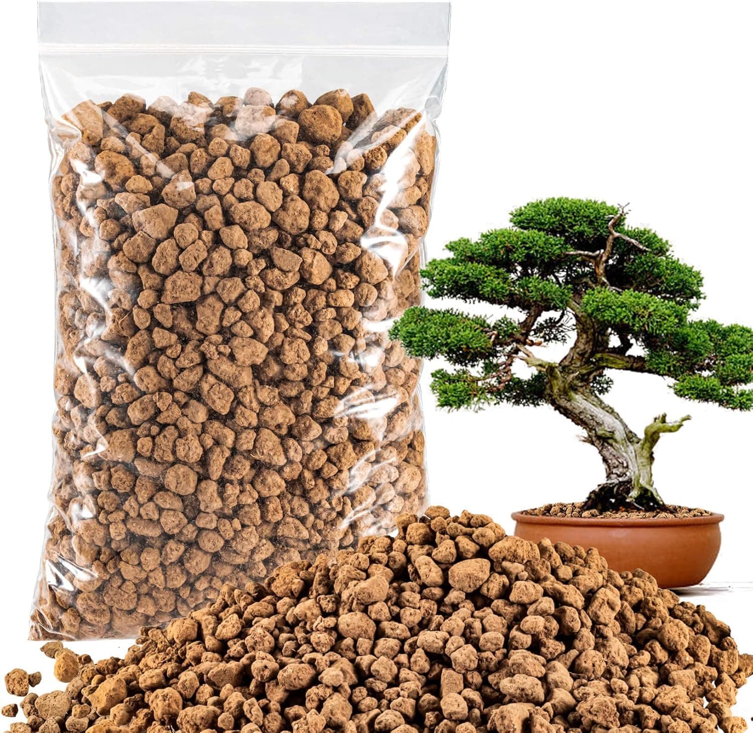 Sukh 890g Akadama Soil Bonsai Soil - Akadama Bonsai Potting Soil Pon Substrate for Outdoor Indoor Plants