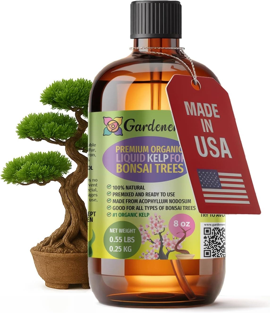Premium Bonsai Superfood by Gardenera - 8 oz Natural Kelp Fertilizer for Optimal Bonsai Health