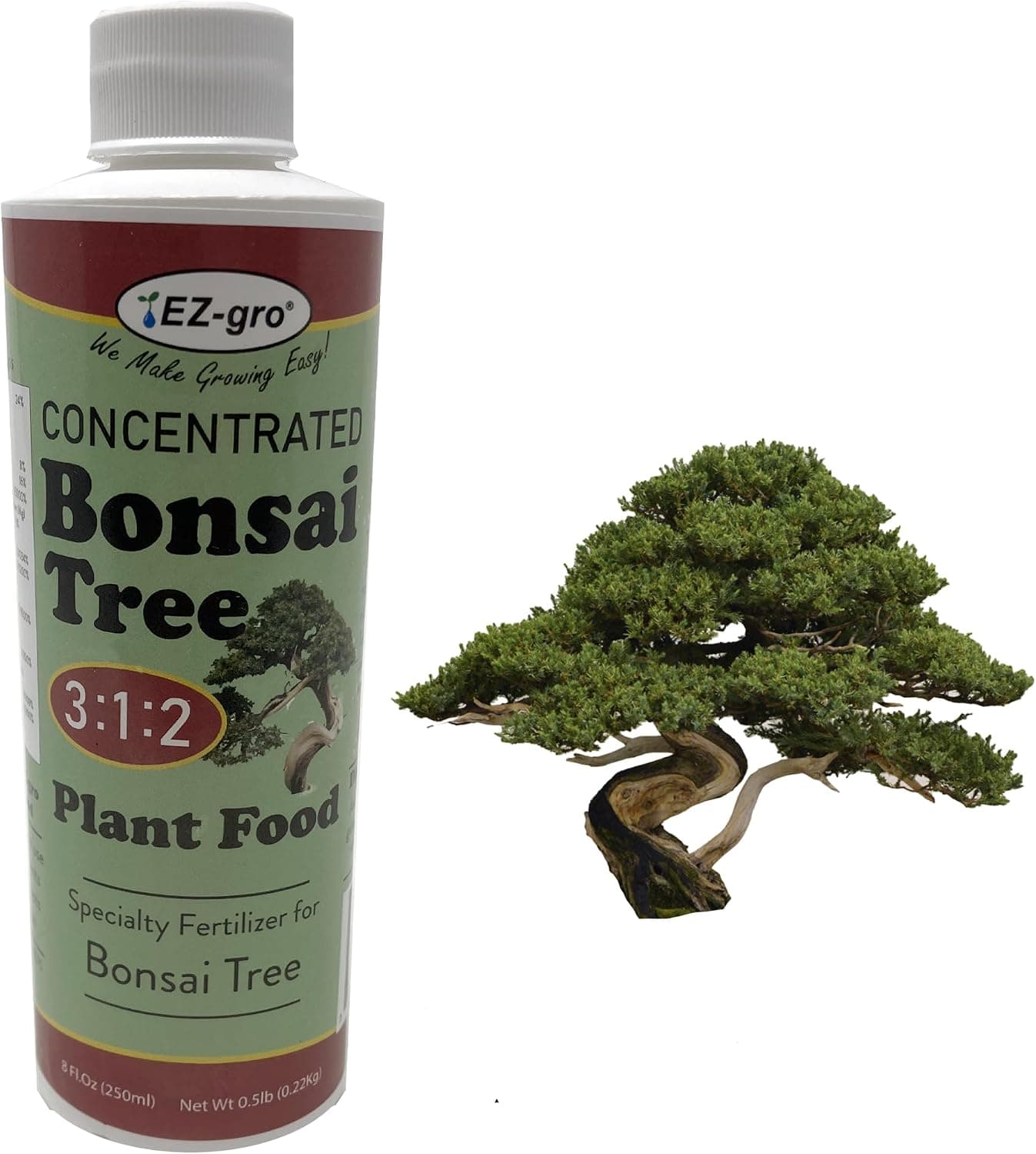 Professional Liquid Bonsai Fertilizer by EZ-gro, 3:1:2 Ratio Concentrate Indoor Plant Fertilizer, 8 oz