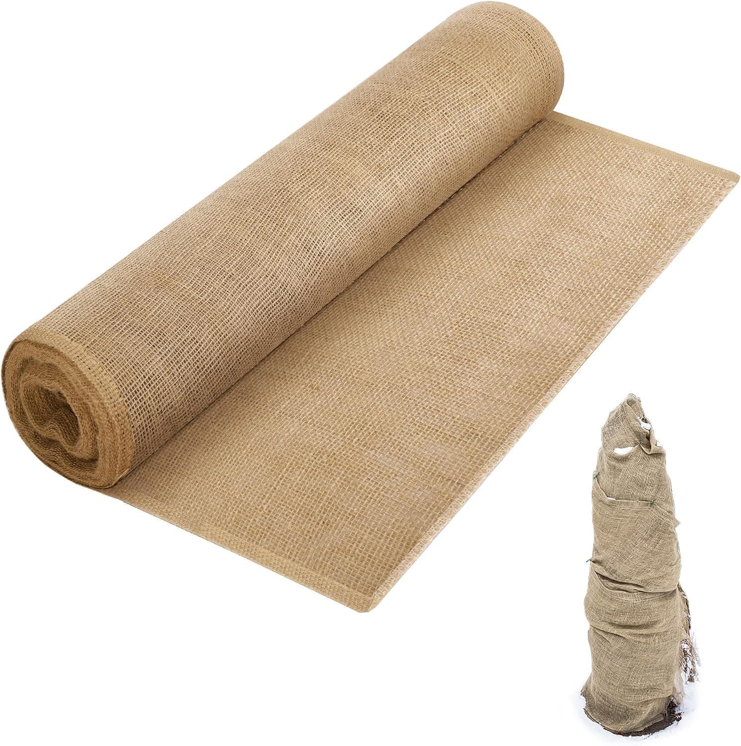 DECOHS Extra Large 50 Ft x 40 Inch Natural Burlap Tree Wrap Roll for Winter Frost Protection