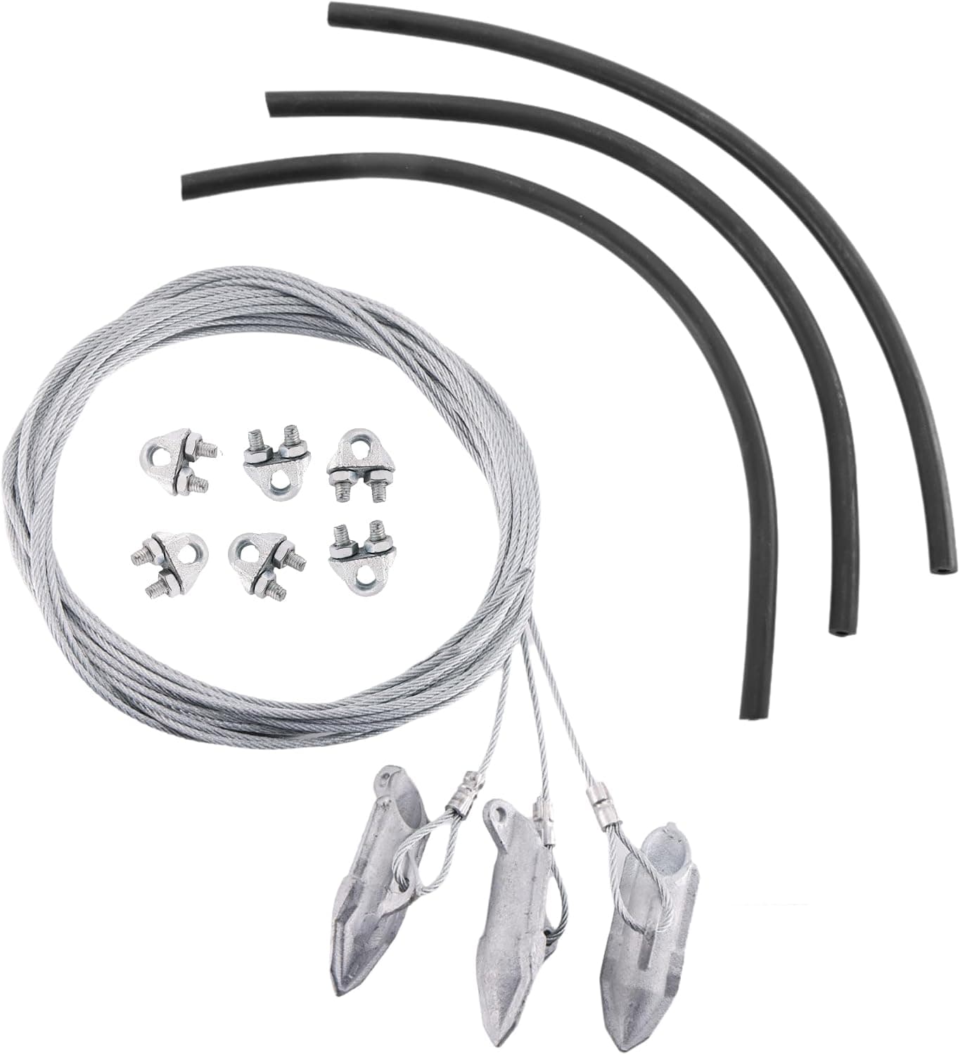 Tree Guying Anchor Kit Fixing System with 12ft Cable, Easy Hook Anchor Kit with 6 Cable Clamps and 3 Protective Tree Collars