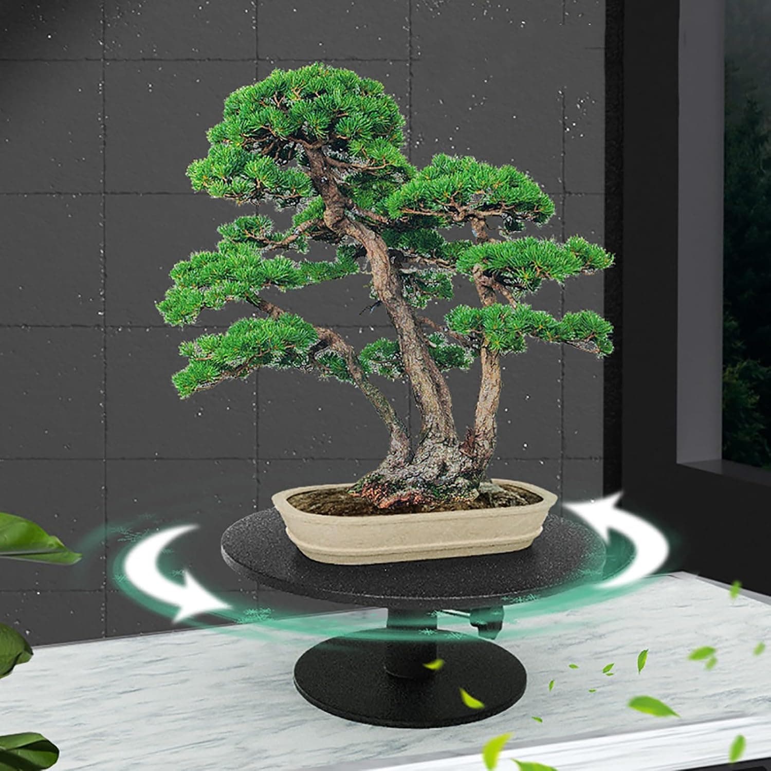 Dailify Bonsai Turntable 360-Degree Rotation Workbench for Bonsai Tree, Heavy Duty Revolving Display Stand