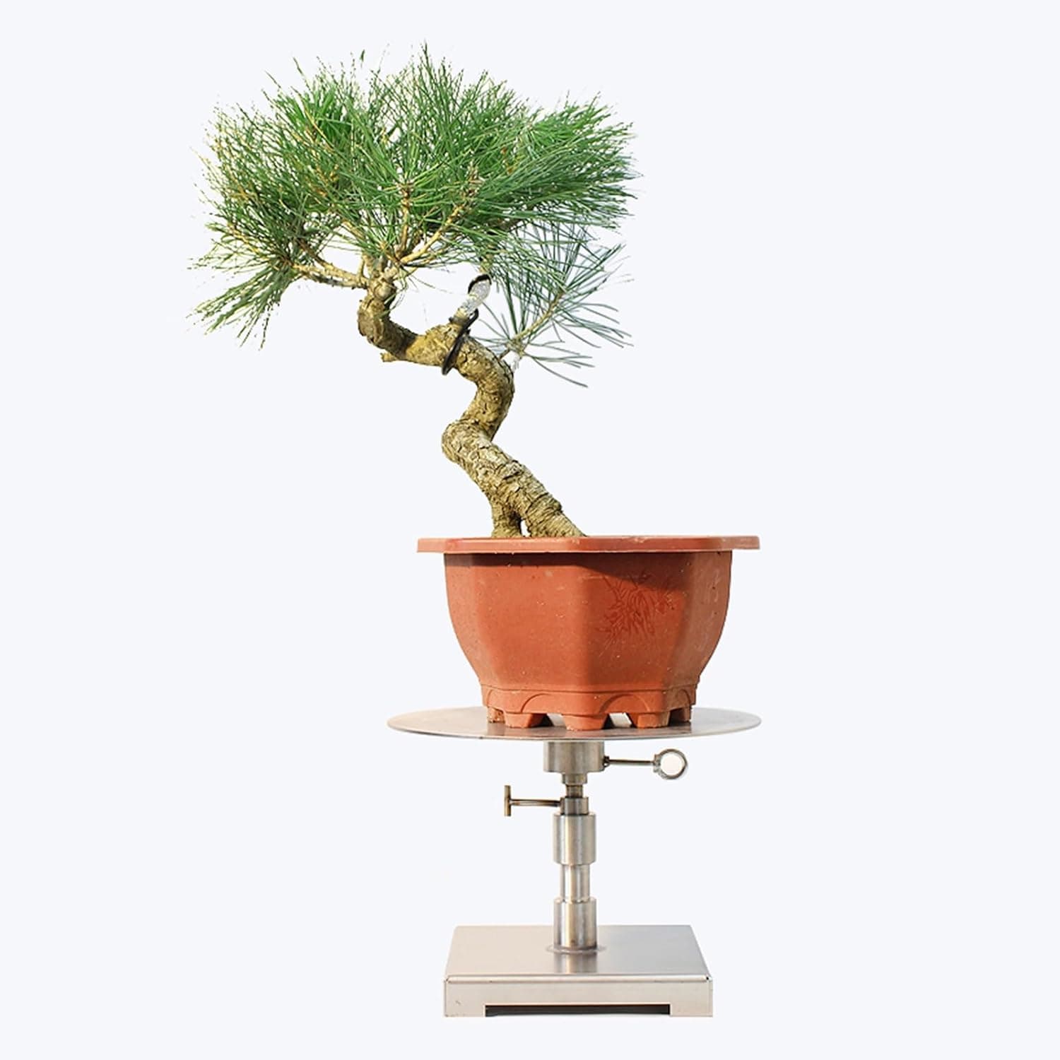 Bonsai Turntable Adjustable Height Rotary Bonsai Table for Trimming Plant, Lockable Rotating Turntable Stand