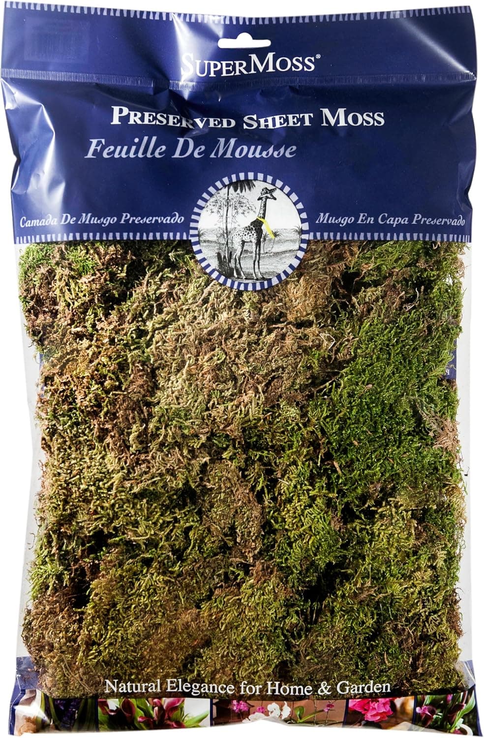 SuperMoss 22162 Feather Moss Natural Green Moss Sheets for Crafts and Indoor Plant Soil Cover, 120 Cubic Inch