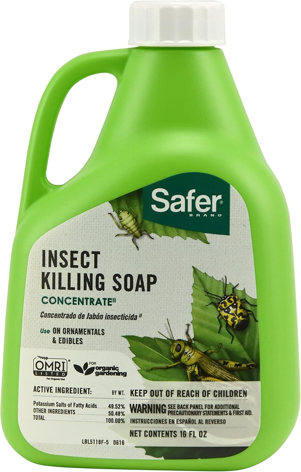 Safer 5118-6 Insect Killing Soap Concentrate - Kills Aphids, Whiteflies, Thrips, Spider Mites